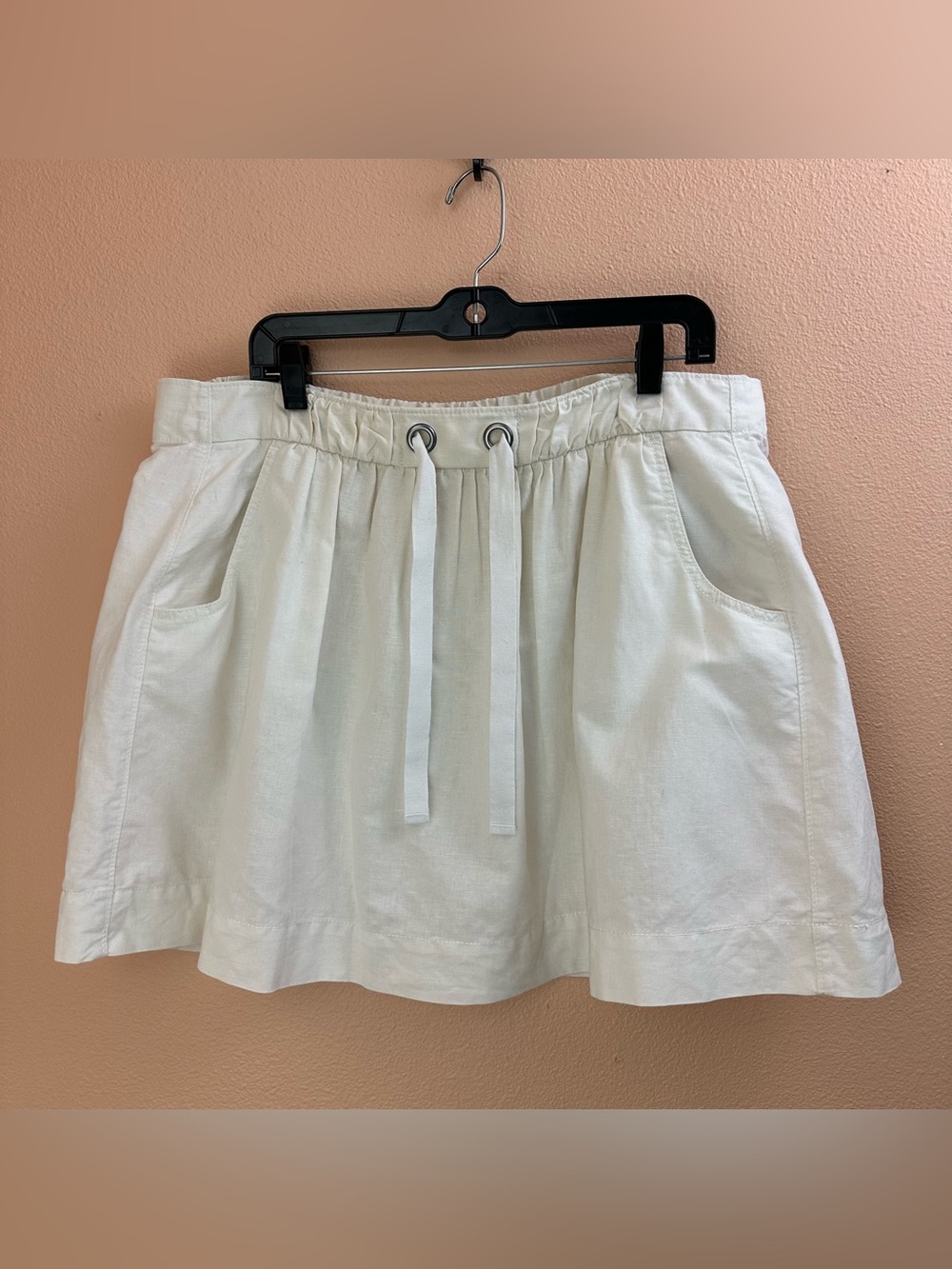 J.Crew Mini Skirt Womens M (runs big and fits L) Linen Cotton Blend Pockets - Picture 2 of 9